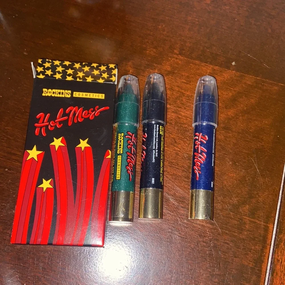 Rockins Cosmetics Makeup Hot Mess Threesome Glitter Gel Eyeliner Pens